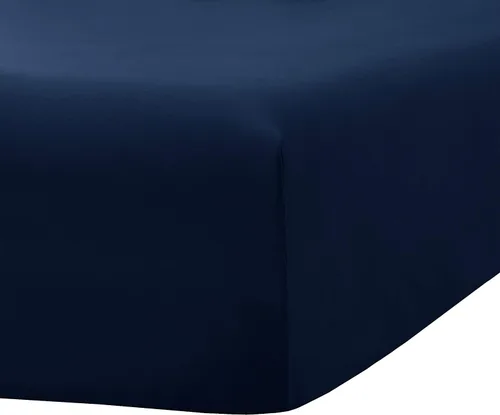 Vista 2 de Olympic-Queen - Sábana bajera ajustable de 28 pulgadas, bolsillo extra profundo de 600 hilos, 100% algodón egipcio, tejido satinado, color azul