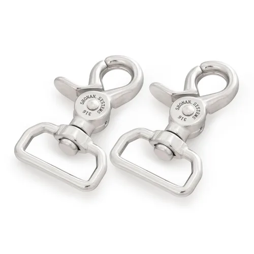 Vista 8 de SHONAN 2" Ganchos Pequeños de Gatillo de Resorte, Broches Giratorios de Gatillo de Acero Inoxidable Grado Marino, Paquete de 2 Clips de Tijera