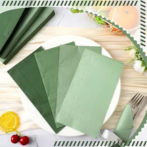 Vista 4 de Glenmal 100 piezas de servilletas desechables de papel de 2 capas, servilletas para cena, servilletas para invitados, servilletas de cóctel, toallas