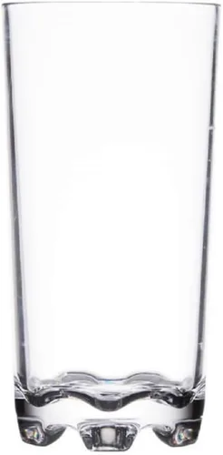 Vista 2 de TrueCraftware - Vaso clásico de policarbonato de 12 onzas con base pesada con pies, color transparente - Vaso de vidrio alto transparente Highball
