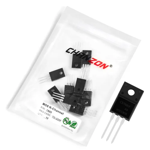 Vista 39 de Chanzon 2N60 TO-220AB NMOS MOS N-Channel Power MOSFET Transistor, alto voltaje y corriente nominal, (paquete de 10 unidades)