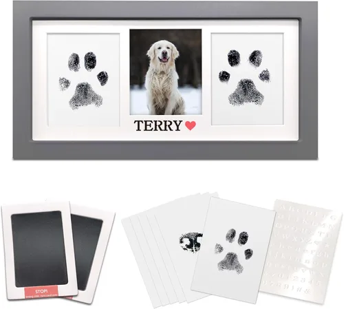 Vista 11 de MYPAWLETS -Almohadilla de sello extra grande sin tinta para perro y marco de huellas de patas, kit de impresión de patas de perro y gato, 2