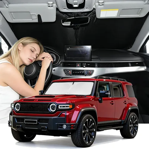 Vista 166 de Parasol de 2025 capas para parabrisas, ajuste personalizado, tela 240T, parasol retráctil que bloquea los rayos ultravioletas, accesorios