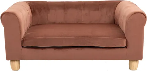 Vista 17 de Critter Sitters Sofá para Perros Rectangular de Microfibra Tostado de 36 Pulgadas para Perros de Tamaño Mediano, Cama Sofá Elevada Moderna