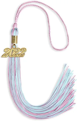 Vista 223 de Endea Graduation - Borla de doble color mixto con fecha dorada (negro/dorado antiguo, 2021)
