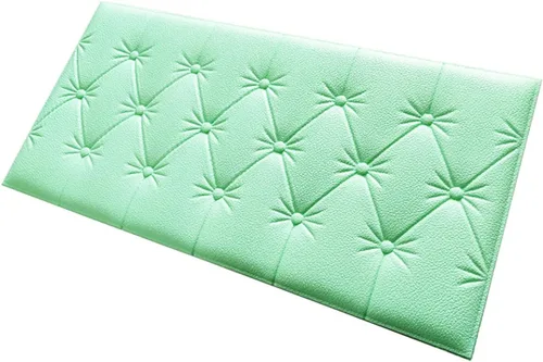 Vista 11 de Paneles de pared de espuma autoadhesivos 3D, 23.6 x 11.8 pulgadas, decoración de cuero revestido, anticolisión, cojín suave para cubrir paredes