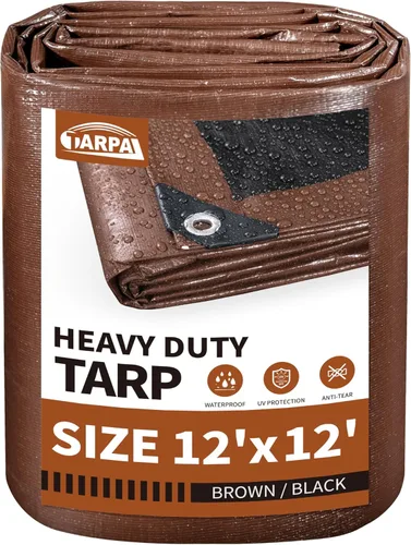 Vista 11 de TARPAL Lona 4x8 Pies Lonas Pequeñas Resistentes Impermeables 10mil Cubierta Protectora Multiusos Impermeable, Protección contra la Nieve o los Rayos
