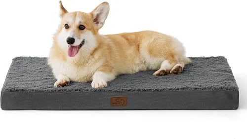 Vista 36 de Bedsure - Cama grande para perros para jaula - Camas planas y cómodas para mascotas con funda extraíble y lavable, alfombrilla ortopédica de espuma