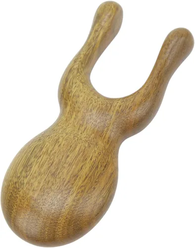 Vista 8 de Herramienta Gua Sha de madera facial para ojos, Herramienta de masaje de sándalo, Peine de pelo de dientes anchos de madera, Peine de masaje