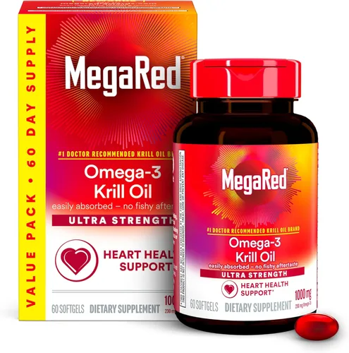 Vista 27 de MegaRed - Aceite de krill Omega-3 350mg cápsulas blandas (130 unidades en una botella), ácidos grasos omega-3 EPA y DHA sin regusto a pescado a