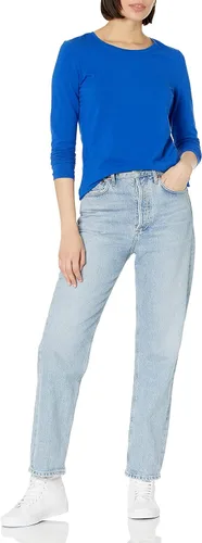 Vista 4 de Tienda Essentials - Camiseta de manga larga con cuello redondo para mujer ajuste clásico disponible en tallas extragrandes