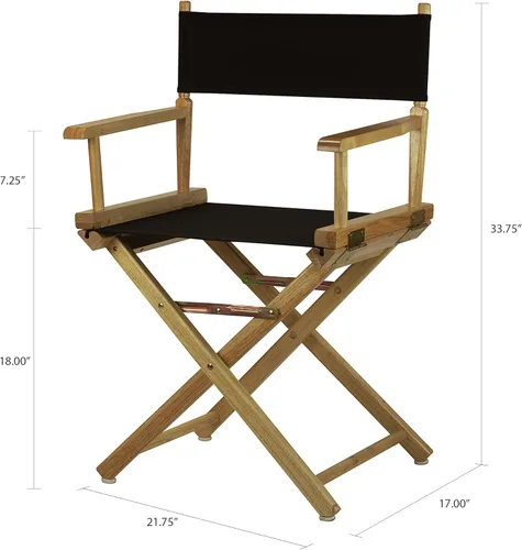 Vista 107 de Casual Home - Silla de director de 24.0 in, marco negro, con lona azul marino, altura de mostrador