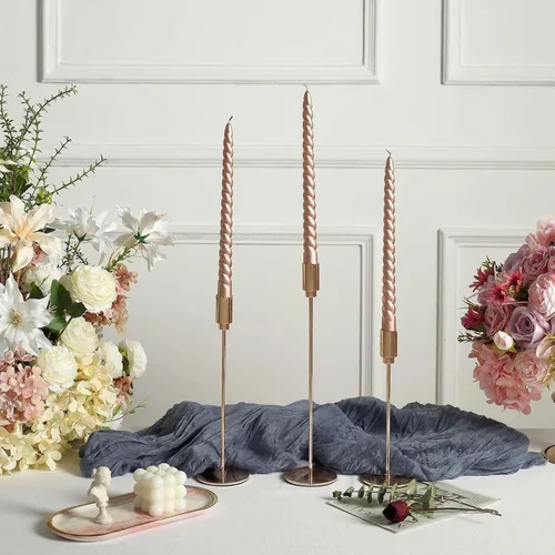Vista 54 de Efavormart - Paquete de 10 velas cónicas de 12 pulgadas, diseño de cera premium, color blanco, velas sin perfume para entornos elegantes