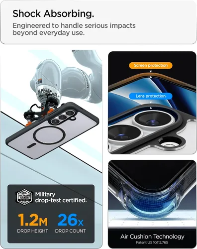 Vista 38 de Spigen Ultra Hybrid Metal Ring MagFit Diseñado para Funda Galaxy S24 Ultra (2024) [Protección de Grado Militar] Compatible con MagSafe - Blanco