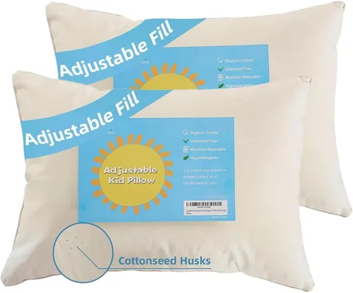 Vista 10 de Almohada orgánica con funda de dibujos animados - 13x18 Almohada ajustable para jóvenes con caja de bafle, almohadas para niños con linda concha