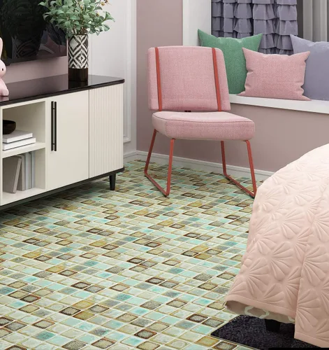 Vista 6 de Livelynine Papel tapiz impermeable de 15.8 x 197 pulgadas para baño, azulejos de vinilo para paredes, azulejos de protección contra salpicaduras