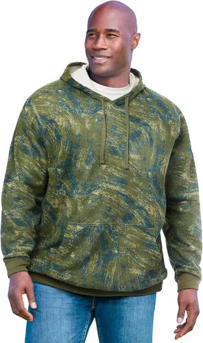 Vista 25 de KingSize Sudadera con capucha de forro polar grande y alta para hombre Negro