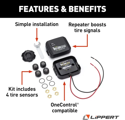 Vista 2 de Lippert Components - 2020106863 Sistema de monitoreo de presión y temperatura de neumáticos LINC para vehículos recreativos (TPMS) con sensores