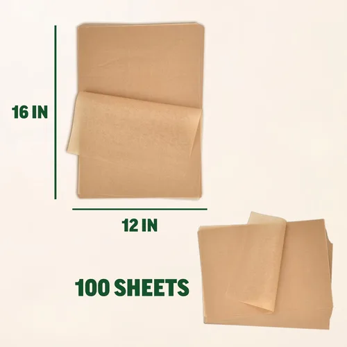 Vista 4 de Zenlogy Hojas de papel pergamino de 12 x 16 pulgadas (100 hojas) para hornear, sin blanquear, sin cloro, de alto calor, antiadherente, precortado
