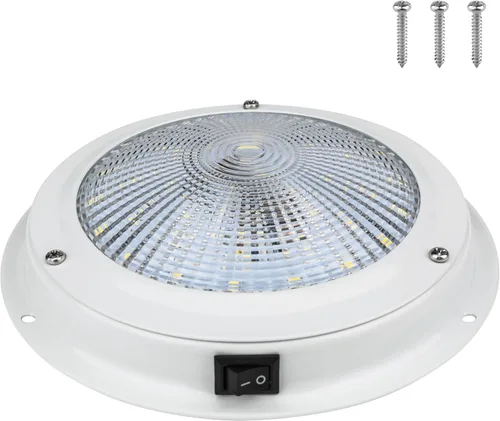 Vista 9 de RVZONE Luz de cúpula de barco marino de 12 V LED luces marinas interior con interruptor de palanca 7 "LED Iluminación de cabina de barco con montaje