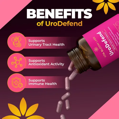 Vista 4 de UroDefend Fórmula de protección UTI PAC de arándano Formulado por médicos Sin aditivos + sin gluten Extracto de arándano, extracto