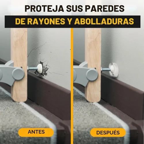 Vista 6 de Ducki - Protector de pared para puerta de bebé - Protectores autoadhesivos duraderos y reutilizables para bebés, puertas de mascotas, piezas