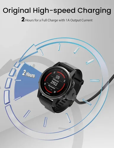 Vista 3 de Sinoacc Paquete de 2 cables de carga para reloj Garmin Vivoactive 6 5 4 3 para Fenix 8 Pro E 7 6 5 Forerunner 55 165 245 255 955 965 970 Venu Sq 2
