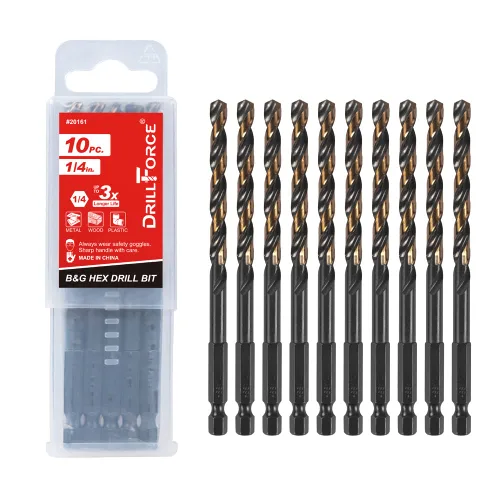 Vista 13 de Juego de 2 brocas hexagonales de impacto de 1/2 pulgada, HSS Black Gold de cambio rápido para cobre, aluminio, aleación de zinc, madera, plástico