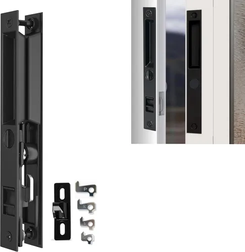 Vista 23 de Juego de manijas de puerta corredizas de vidrio de 6-5/8 pulgadas, mango redondo, agarre ergonómico, perfecto para patio, puerta de vidrio, balcón