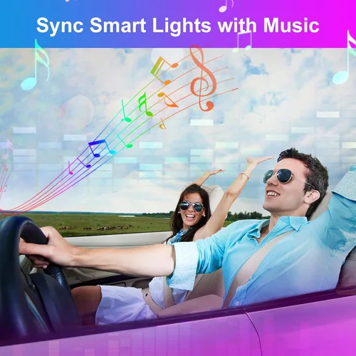 Vista 7 de Hovano luces interiores de auto LED, control de aplicación con cargador de auto, cambio de color RGB con sincronización de música y modo DIY, diseño