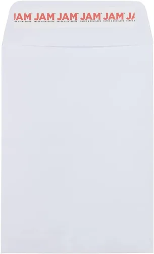 Vista 11 de JAM PAPER #14 Policy - Sobres comerciales de catálogo de extremo abierto con cierre de despegar y sellar, 5 x 11 1/2, color blanco, paquete de 25