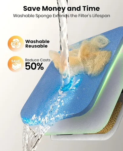 Vista 3 de oneisall 8Set de filtros para PW07SAU 10L/2.64 galones de acero inoxidable fuente de agua para perros