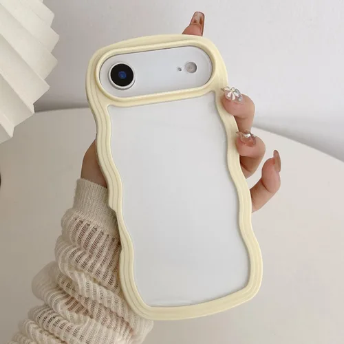 Vista 54 de QLTYPRI Funda compatible con iPhone 7/8/SE, bonita funda transparente con marco ondulado rizado para niñas y mujeres, funda protectora de TPU