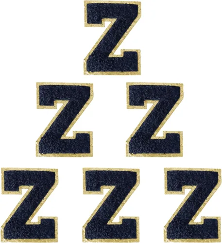 Vista 128 de 6 piezas de parches de letras de chenilla autoadhesivas, parches de letras preppy de 2 pulgadas para bolsos, ropa y sombreros, grandes pegatinas