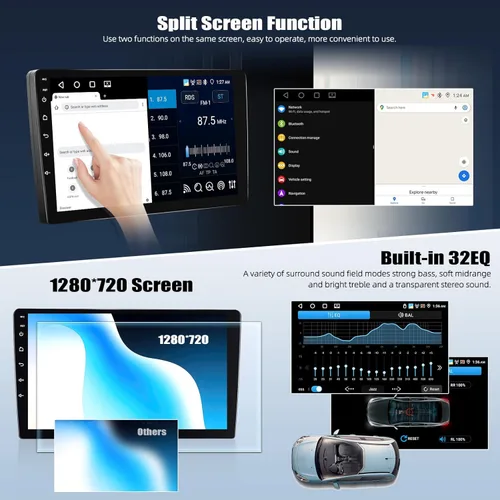 Vista 5 de 10.1 Inch HD Car Radio Carplay Screen for Car with 5GWiFi,Double Din Car Stereo with Wireless CarPlay Android Auto GPS Navigation