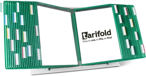 Vista 32 de DJOIS by Tarifold - Sistema de referencia y visualización de escritorio - Marcos de alambre de acero duraderos - Tamaño carta - Ampliable - Amarillo