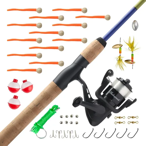 Vista 17 de Shakespeare Catch More Fish Spinning Reel and Fishing Rod Combo with Kit