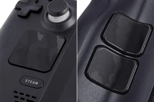 Vista 3 de TALONGAMES Protector táctil compatible con Steam Deck Touch Trackpad (protector de trackpads + protector de 4 teclas, Mirage Camo - Negro)
