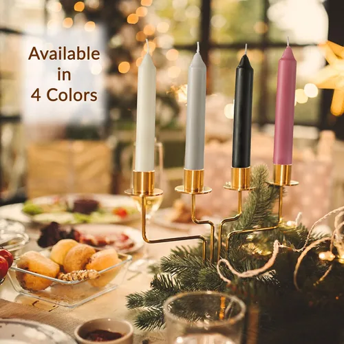 Vista 7 de Paquete de 8 velas cónicas de color rosa rubor – Paquete de 8 velas de 6 pulgadas – Velas rosas sin perfume de 5 horas para el día de San Valentín