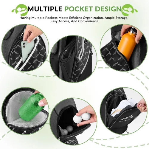 Vista 3 de UNIHIMAL Bolsa de carrito de golf de 14 vías con parte superior divisora de longitud completa y múltiples bolsillos, bolsa de golf para hombres