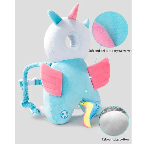 Vista 2 de Protector de cabeza para andador de bebé, ajustable, mochila de protección para la cabeza del bebé, almohadilla de seguridad (elefante)