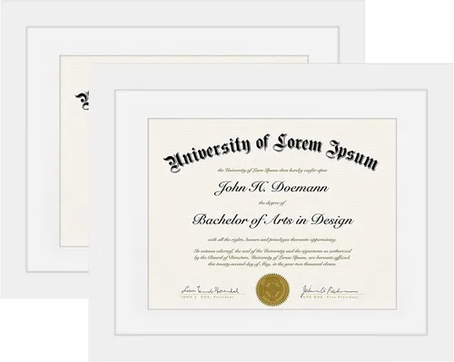 Vista 9 de Americanflat Marco de diploma de 11 x 14 pulgadas con vidrio inastillable, juego de 2 unidades, para uso como marco de 8.5 x 11 pulgadas