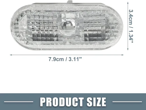 Vista 4 de Delantero Izquierdo Derecha Lateral Lateral Marcador Luces de Señal Cubierta de la Lente de la Lámpara Asamblea para VW Caddy 1996-2015 Blanco 1 Par