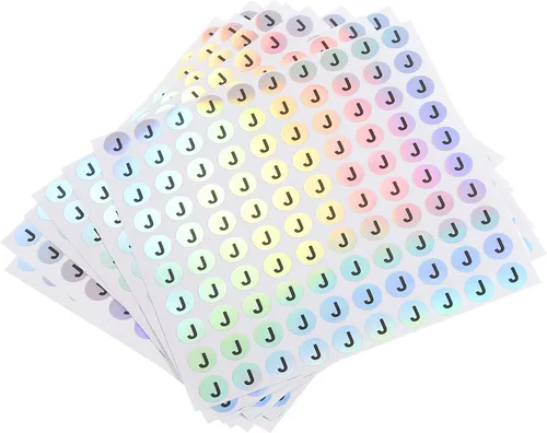 Vista 40 de MECCANIXITY Adhesivos con letras mayúsculas láser, letras mayúsculas de 3/8 pulgadas, letras del alfabeto E redondas, calcomanías reflectantes