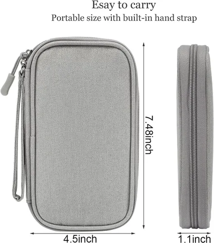 Vista 30 de Bolsa de organizador electrónico CAAORDKSO para viajes, USB, accesorios de cable, bolsa de organizador de accesorios electrónicos impermeable