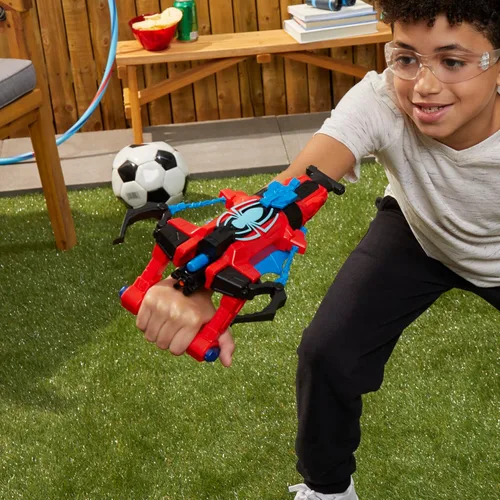 Vista 11 de NERF Marvel Spider-Man Lanzador Spider Strike 'n Splash, juguetes de superhéroes para niños, a partir de 5 años, Nerf Blaster para niños, función