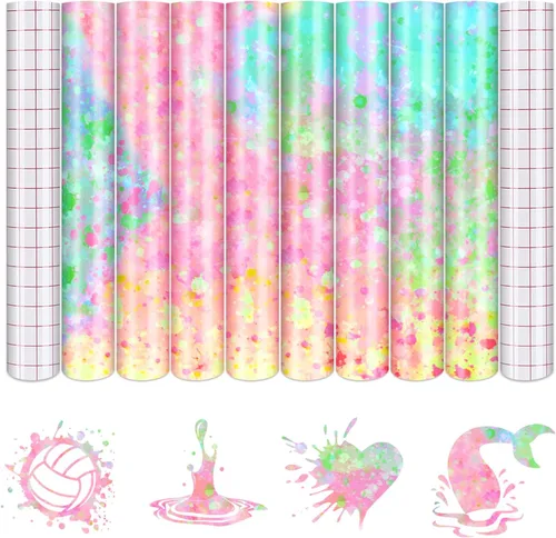 Vista 27 de Tintnut Splash - Rollo de vinilo permanente de 12 pulgadas x 5 pies, rollo adhesivo dorado negro, vinilo adhesivo permanente con patrón para máquina