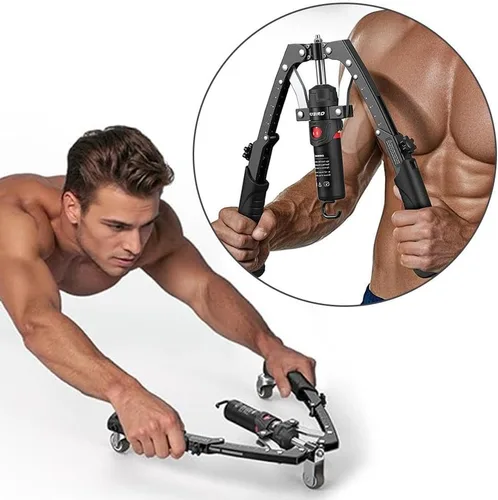 Vista 2 de Core Flex Twister Pro - Máquina de prensa de pecho hidráulica 3 en 1, ejercitador de brazo de rueda abdominal con resistencia ajustable de 22 a 440