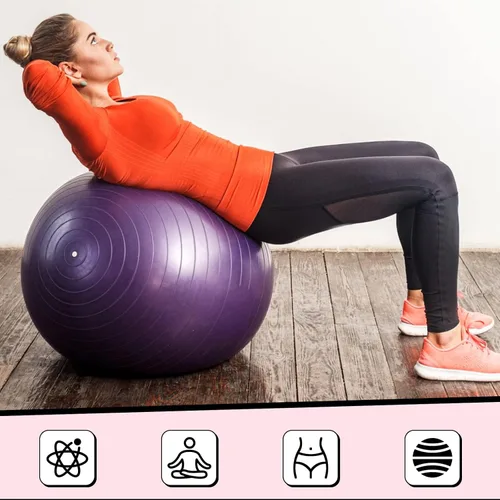 Vista 7 de Jerify Pelota de ejercicio inflable de 3 piezas para embarazo, pilates, equipo de entrenamiento con bomba y enchufe para silla, fitness