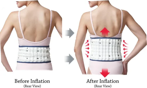 Vista 4 de DDS - Cinturón de descompresión lumbar, doble lite, soporte neumático para la espalda, cintura baja, levantamiento de espalda, entrenamiento